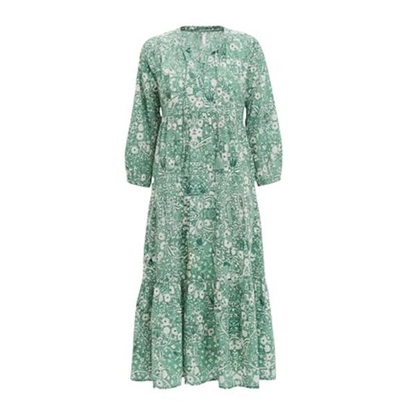 TUCKERNUCK BEACH Misty Jade Blossom Long Sleeve Salty Paloma Caftan Size L NWT - Picture 6 of 6